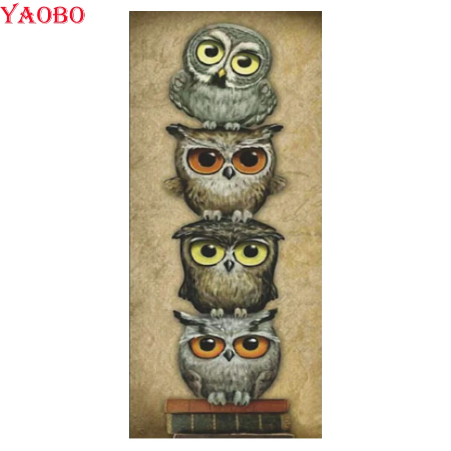 

Large Diamond Painting Cute Owl Animal Full Square Round Drill New Arrival Diamond Mosaic Cross Stitch Kit Embroidery Home Decor