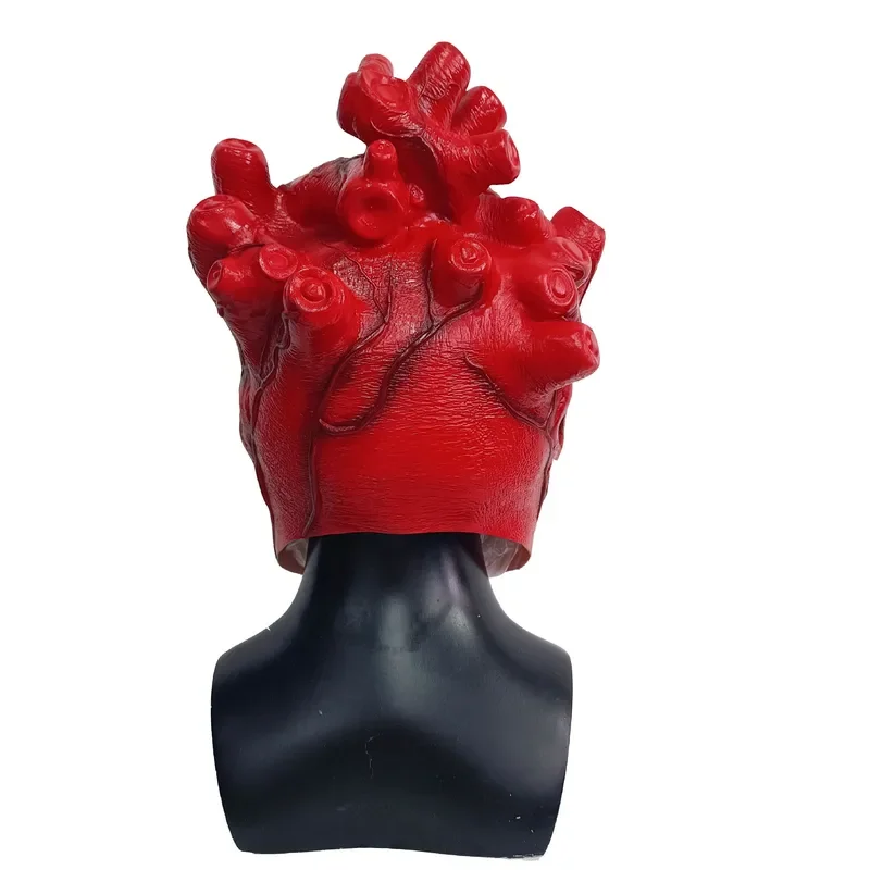 Anime Dorohedoro Schienbein Herz rote Maske Cosplay Kostüm beängstigend blutigen Latex Helm Phantasie Erwachsenen Unisex Halloween lustige verrückte Requisite