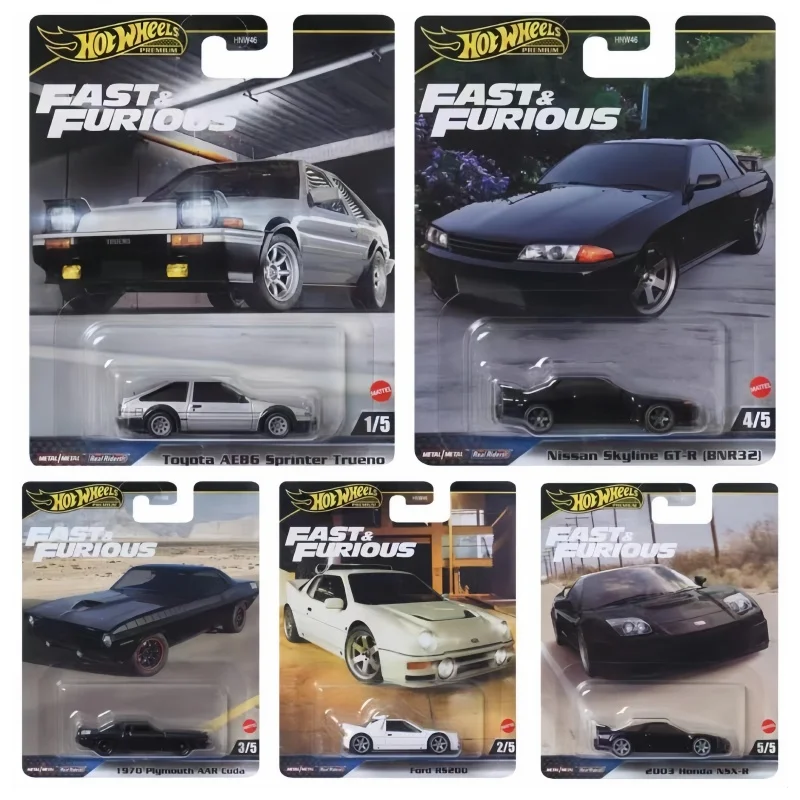 Original Hot Wheels Hnw46 E Case Fast&Furious Serise Model Car Die Toyota Ford Cast Model Surprise Gifts Collection Toys Car