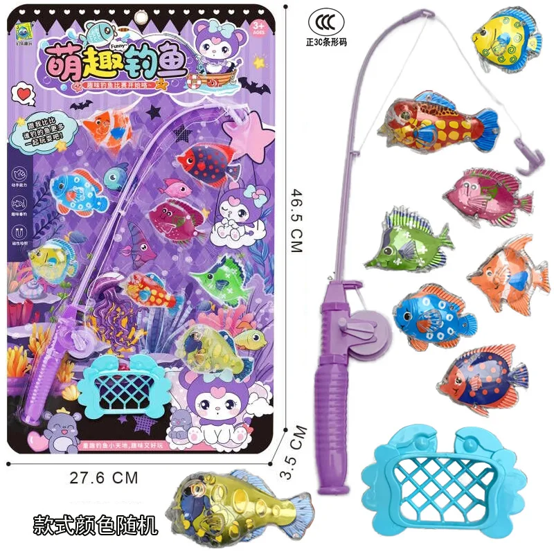 Giocattoli da pesca per bambini magnetico sfuso pesce finto stallo puzzle di pesci divertente gioco di pesca simulazione canna da pesca rete