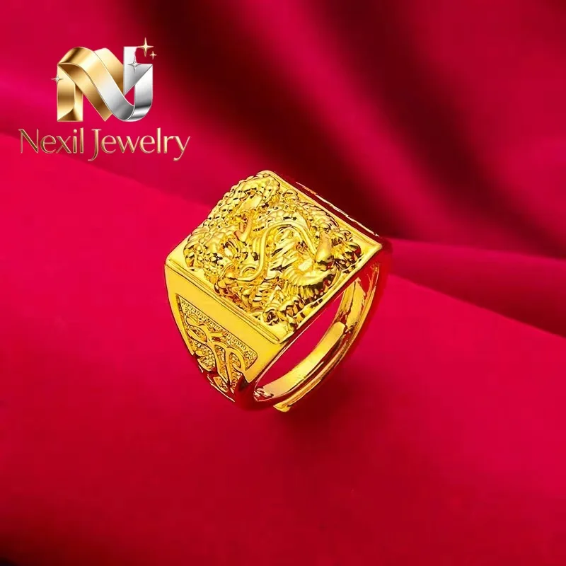 Nexil Jewelry   Nexil Jewelry  Elegant AU999 men's ring 24K real gold dragon ring domineering opening ring elegant fashionable t