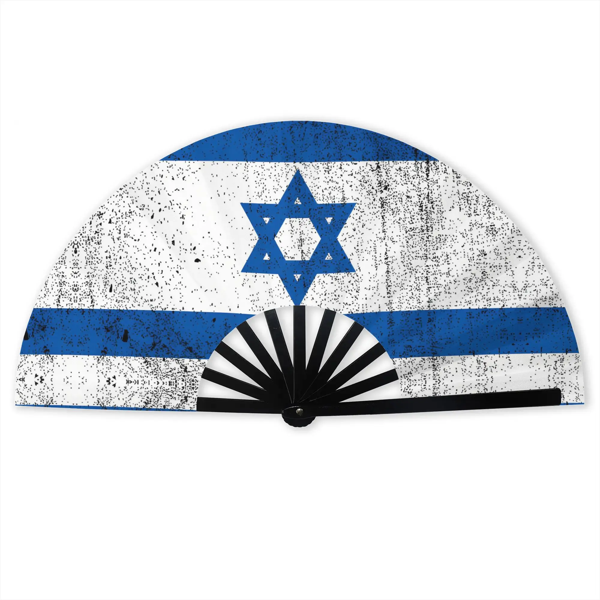 Old and Worn Distressed Flag of Israel Folding Hand Fan  DIY Polyester Fabric Fan Novelty Summer Accessory Decorative Fans