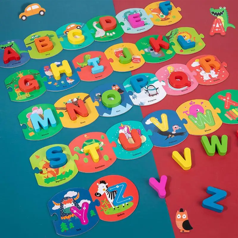 Alphabet Learning Toys Preschool Learning Colorful Alphabet Matching Game Toys Montessori Educational Puzzles Toys For Kids