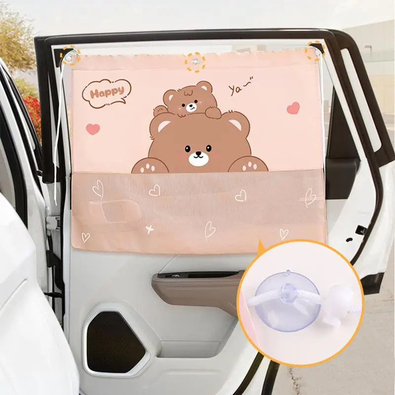 Car Privacy Shades For Sleeping Suction Cup Car Sunshade Cartoon Auto Sunshade Protector Business Car Heat Insulation Sunshade