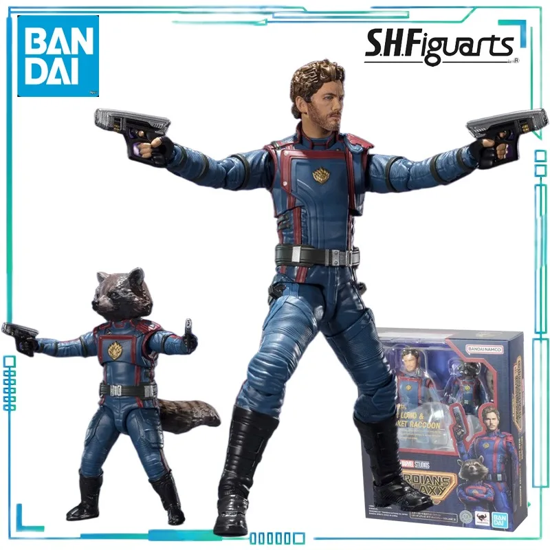 

BANDAI SPIRITS Genuine S.H.Figuarts Series Galaxy Guardians 3-star Lord+Rocket Raccoon Movable Model Movie Model Toys