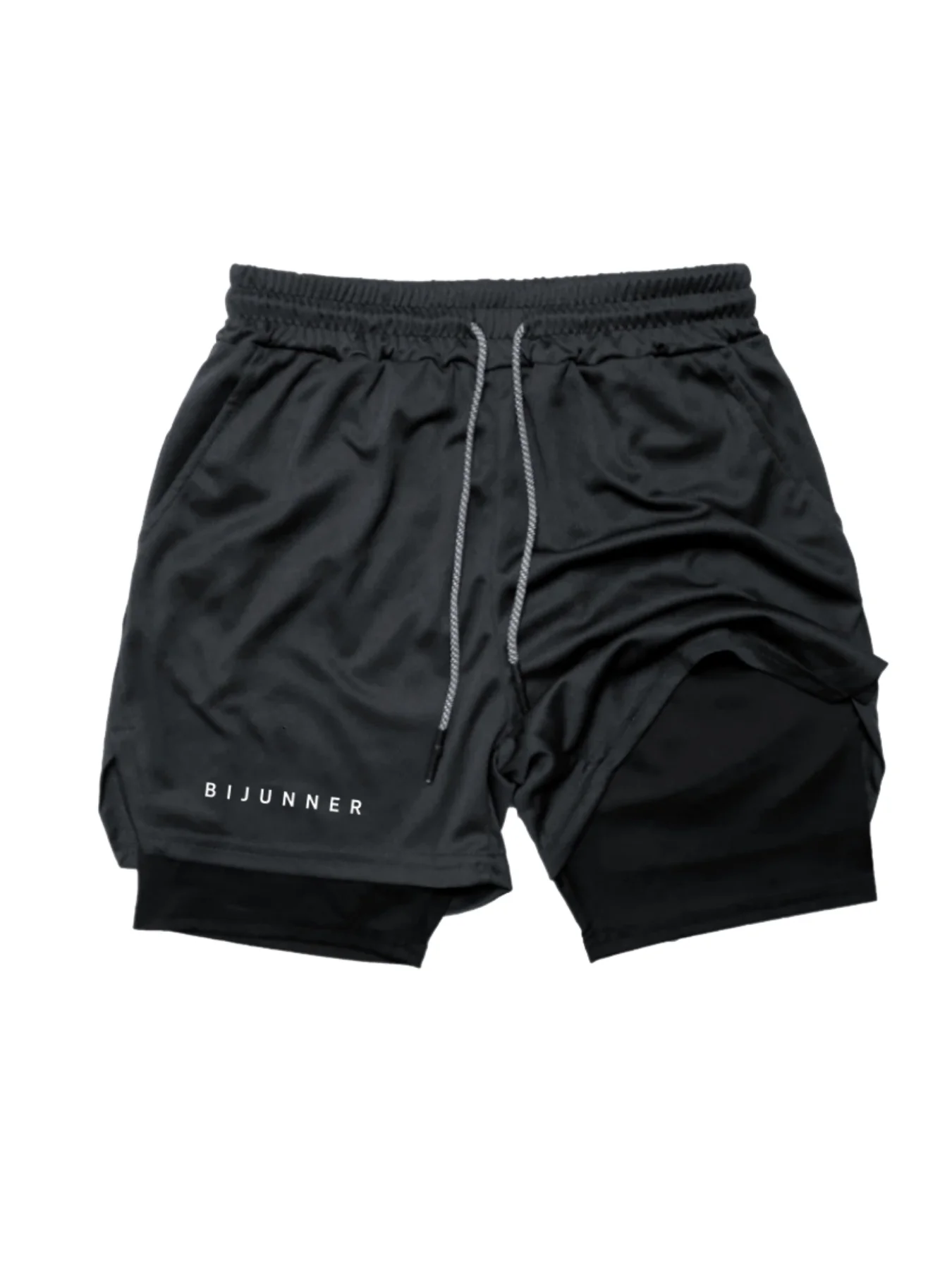 

Летние высококачественные двухслойные узкие шорты для бега 2-в-1 с шортами для тренировок в тренажерном зале с принтом для тренировок и пробежек