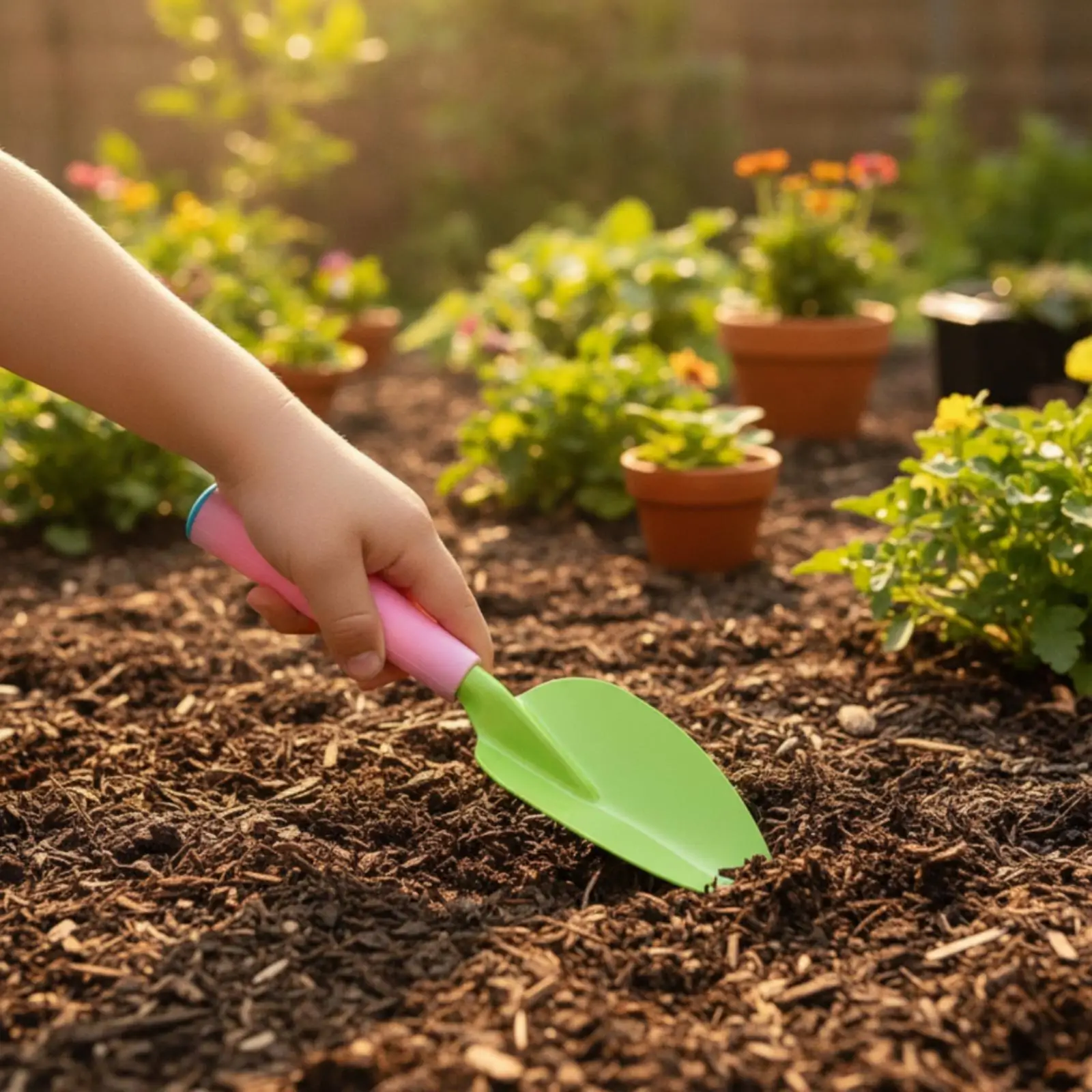 Garden Tools for Kids Industrial Shovel with Powder Coated Iron Head PP Handle for Digging Planting Sandbox Adventures Outdoor
