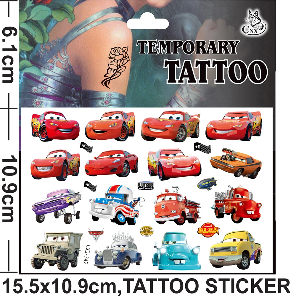 1Pcs Disney Cartoon Anime Cars Boys Child Temporary Tattoo Body Art Tattoo Stickers Cosplay Party Toys For Kids Gifts