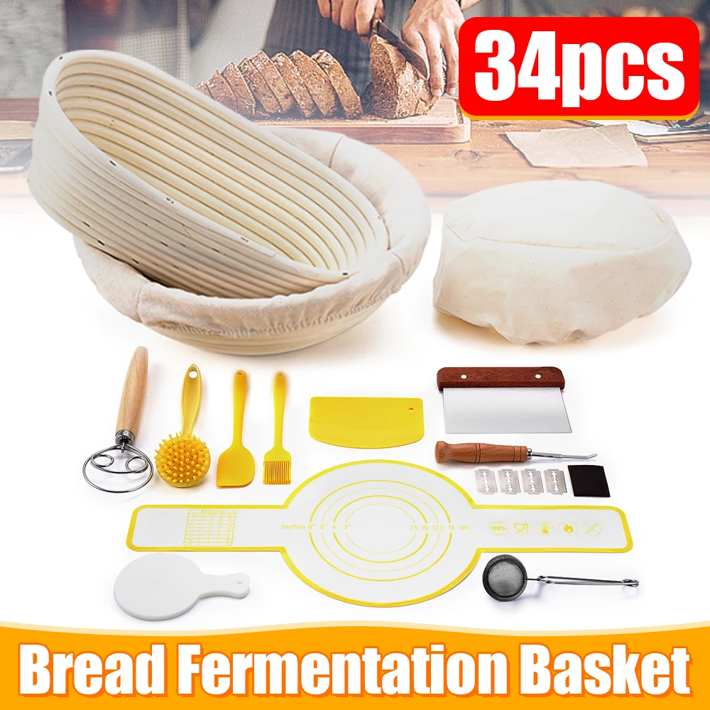 

Natural Rattan Bread Fermentation Basket Handmade Rattan Baking Bowl Dough Fermentation Yeast Banetton Bread Basket Baking Tools