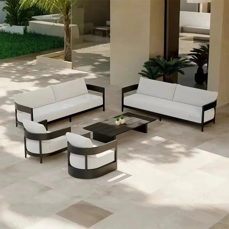 Aluminum Outdoor Furniture Modern Fashion Sofa Set Outdoor Garden Sofa Set Aluminum Frame Hotel Patio Sofa