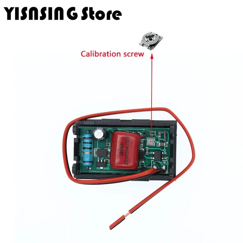 Voltímetro AC Digital para Uso Doméstico, Display de Tensão Vermelho, DIY, 2 Fios, 70V a 500V, 0,56"