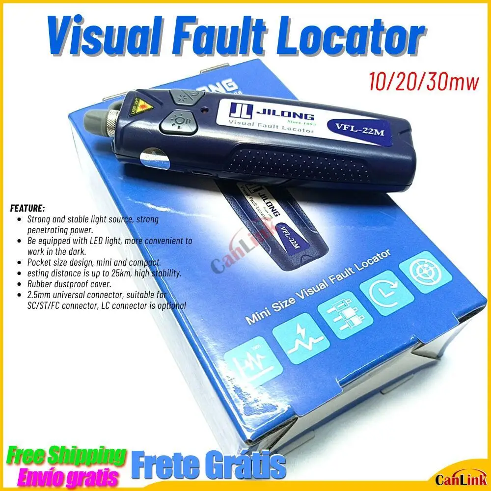 JILONG FTTH VFL Оптическое волокно 3A Лазерный мини-визуальный локатор неисправностей 650 нм со светодиодной подсветкой 10 МВт 20 МВт 30 МВт До 30 км JILONG FTTH VFL Оптическое волокно 3A Лазерный мини-визуальный локатор неисправностей 650 нм со светодиодной подсветкой 10 МВт 20 МВт 30 МВт До 30 км