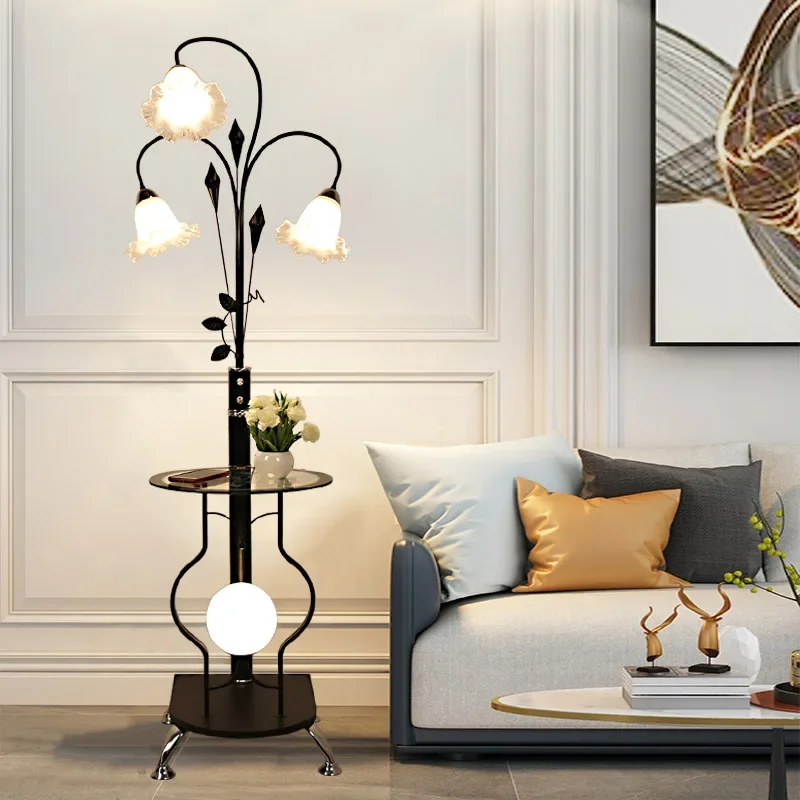 Floor lamp with coffee table Chinese Internet celebrity simple modern living room bedroom table lamp creative warm dimmable floo