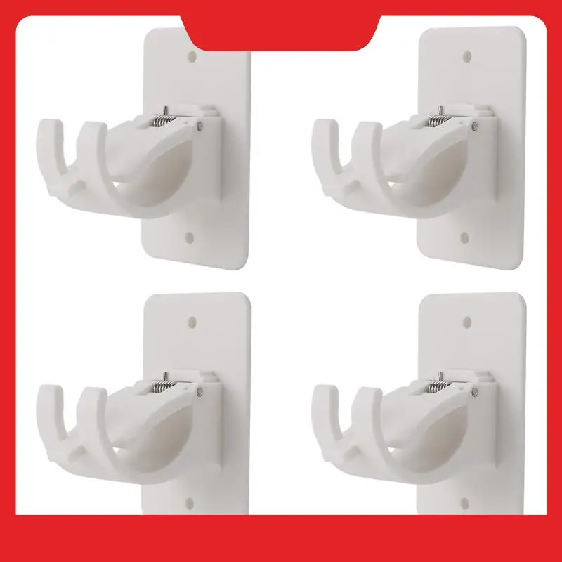 Curtain Rod Bracket Holder 4 PCS, Self Adhesive Crossbar Hook, No Drill Rods Hanger Wall Mount Hooks Drapery Pole