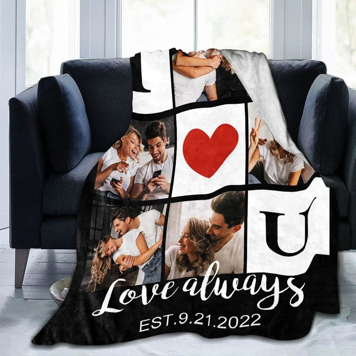 gift Customized photo photo blanket blanket personalized flannel for husband/wife/girlfriend/boyfriend birthday Valentine's Day