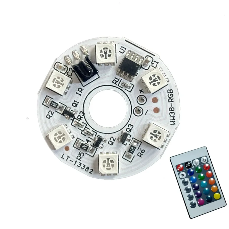 

5V RGB LED Lights Plate Linkage Control Colorful Source Wireless Remote Car LED Interior Ambient Light LED Beads RGB COB Chip