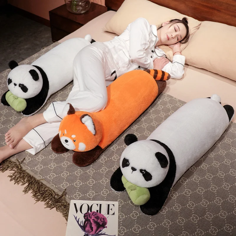 Raccoon Panda Plush Toys Cartoon Sleeping Appease Pillows Fluffy Animals Dolls Sleeping Companionship Lovely Birthday Gifts