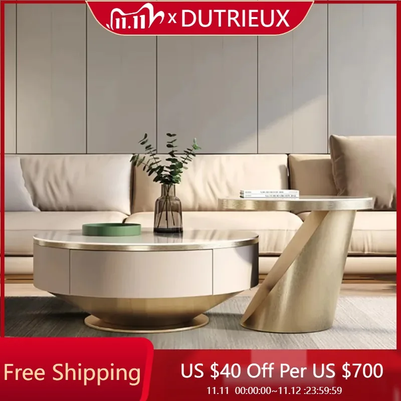 

Round Standing Coffee Tables Modern Decor Design Unique Accent Salon Coffee Tables Minimalist Luxury Couchtisch Trendy Furniture