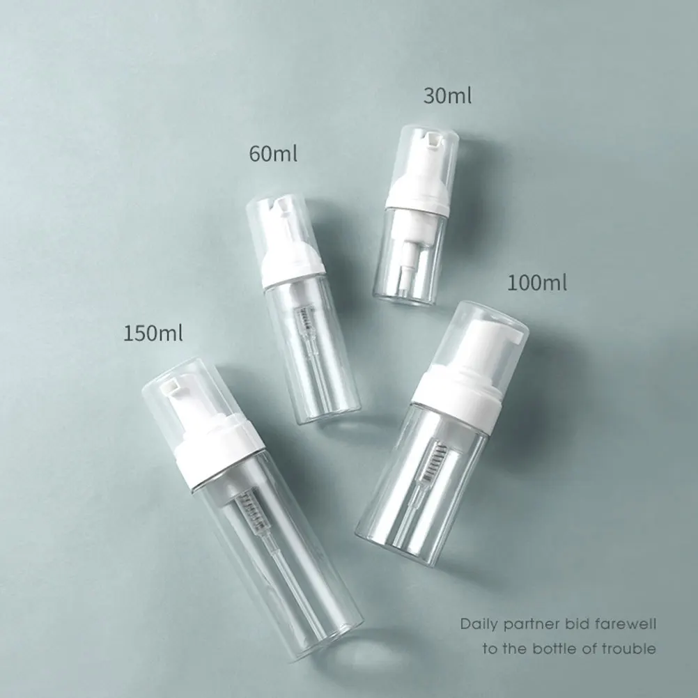 

2pcs 150Ml Portable Refillable Dispenser Bottles Empty Shampoo Face Wash Container Durable Plastic Lotion Pump Travel Friendly
