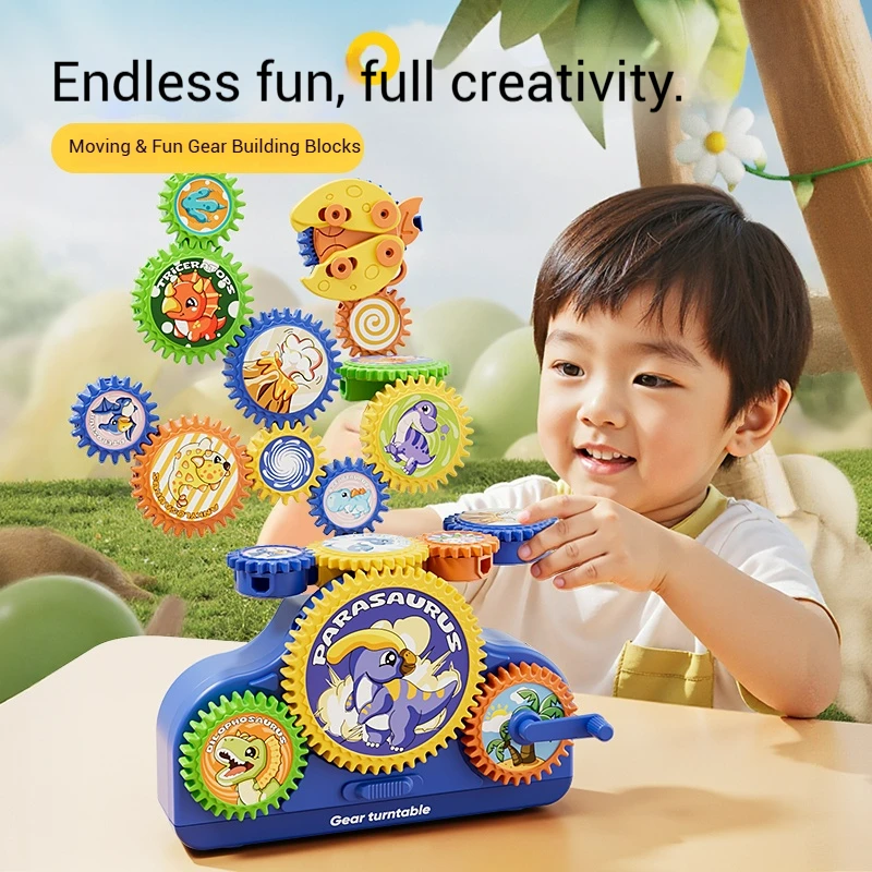 Juego de construcción de engranajes eléctricos para niños, modelo de ensamblaje de engranajes giratorios 3D, juego de juguetes de construcción STEM, juguetes educativos para niños, regalos de navidad