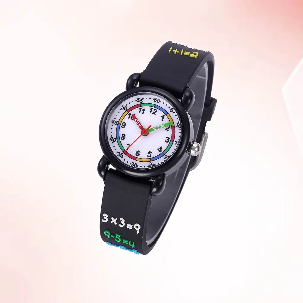 Cartoon 3D Waterproof Wrist Watch Black Creative Quartz Timepiece Accessories Students Watch Fashionable Birthday Gift