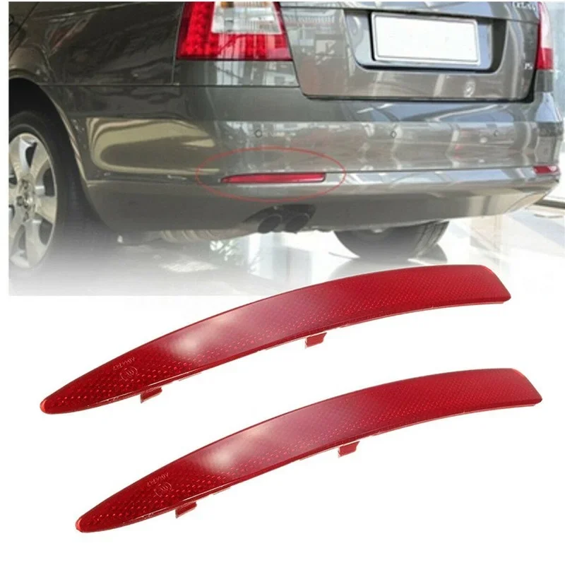 Pair Rear Bumper Reflectors Lights For Skoda Octavia A5 A6 2009-2014 Warning Lamps Stop Lamps Brake Lights 1Z0945105 1Z0945106