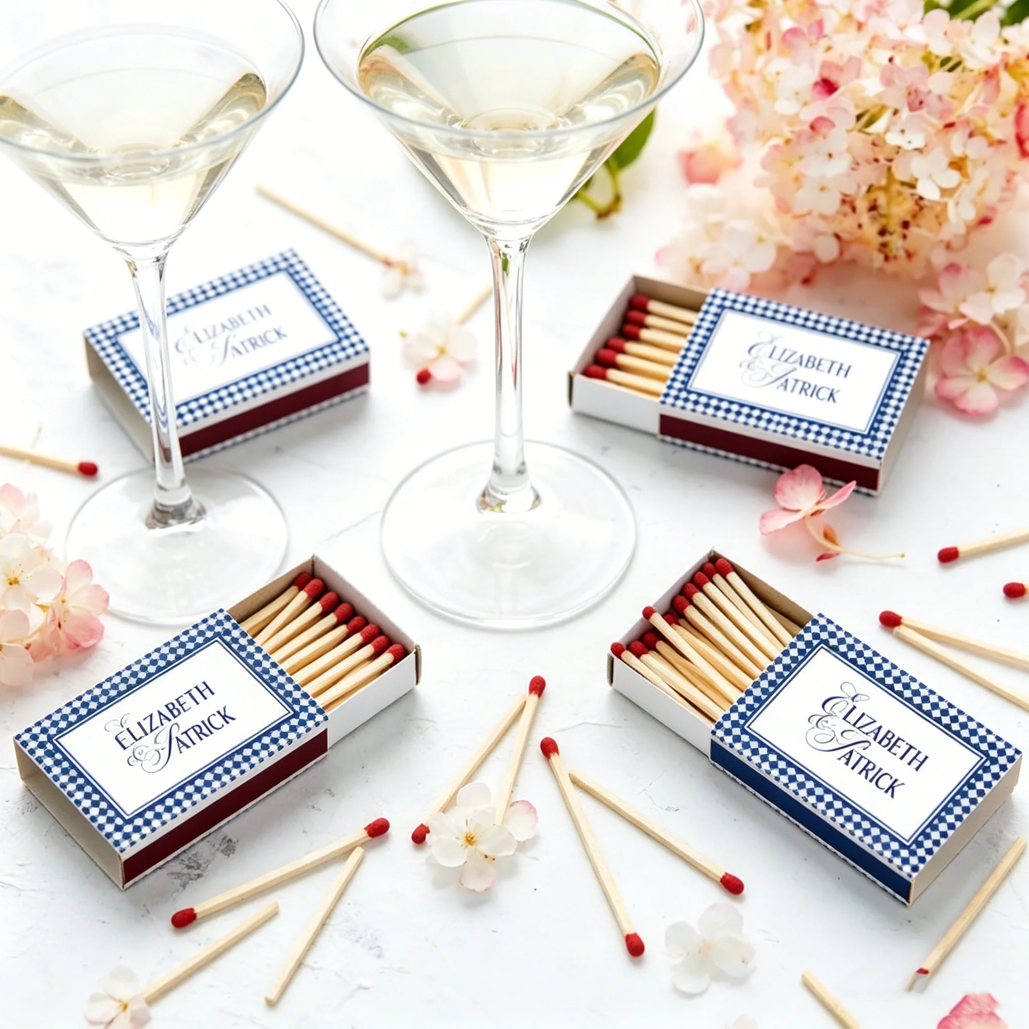 

Personalized wedding matchboxes - Elegant matchbook art - Bulk wedding favors - customized matches - Custom table decor