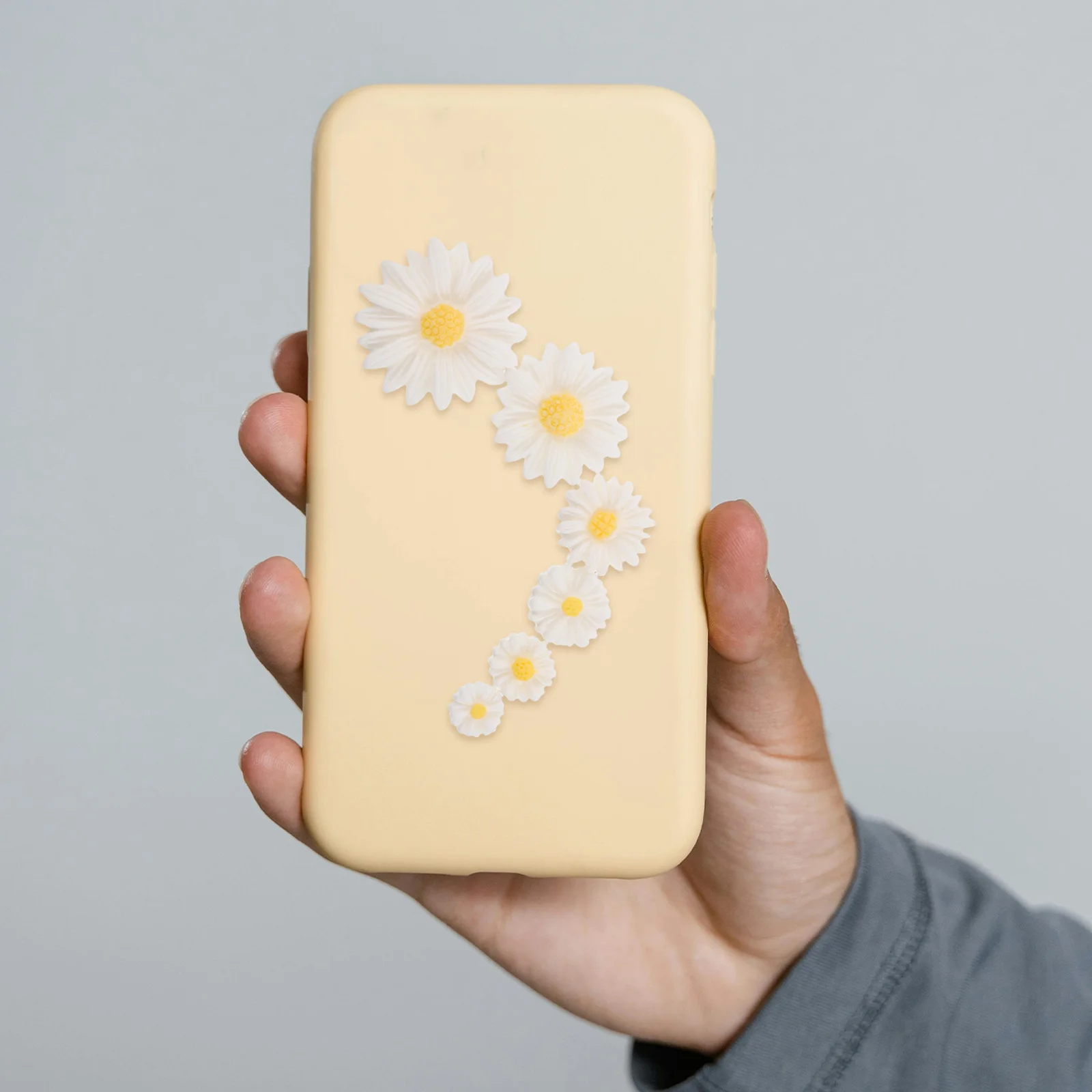 

120pcs Handmade Mini Daisies Resin Charms Flatback Cabochons For Diy Jewelry Making Hair Barrette Phone Case Decoration