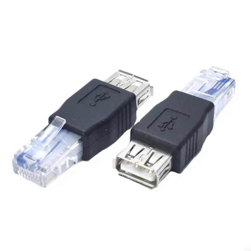 Y8AD 2Pieces USB To RJ45 Ethernet Male Converters Adapter Ethernet to USB Adapter For Seamlessly Networking Connection