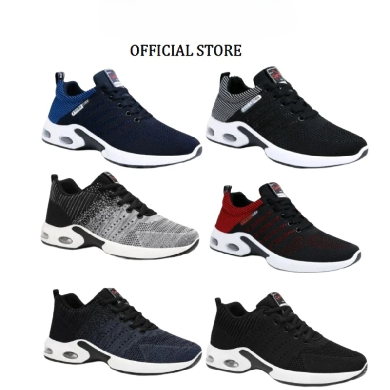 Mens Shoes Breathable Mesh Air Cushion Running Shoes Lace Up Lightweight Non Slip Casual Athletic Daily Walking Drop Shipping