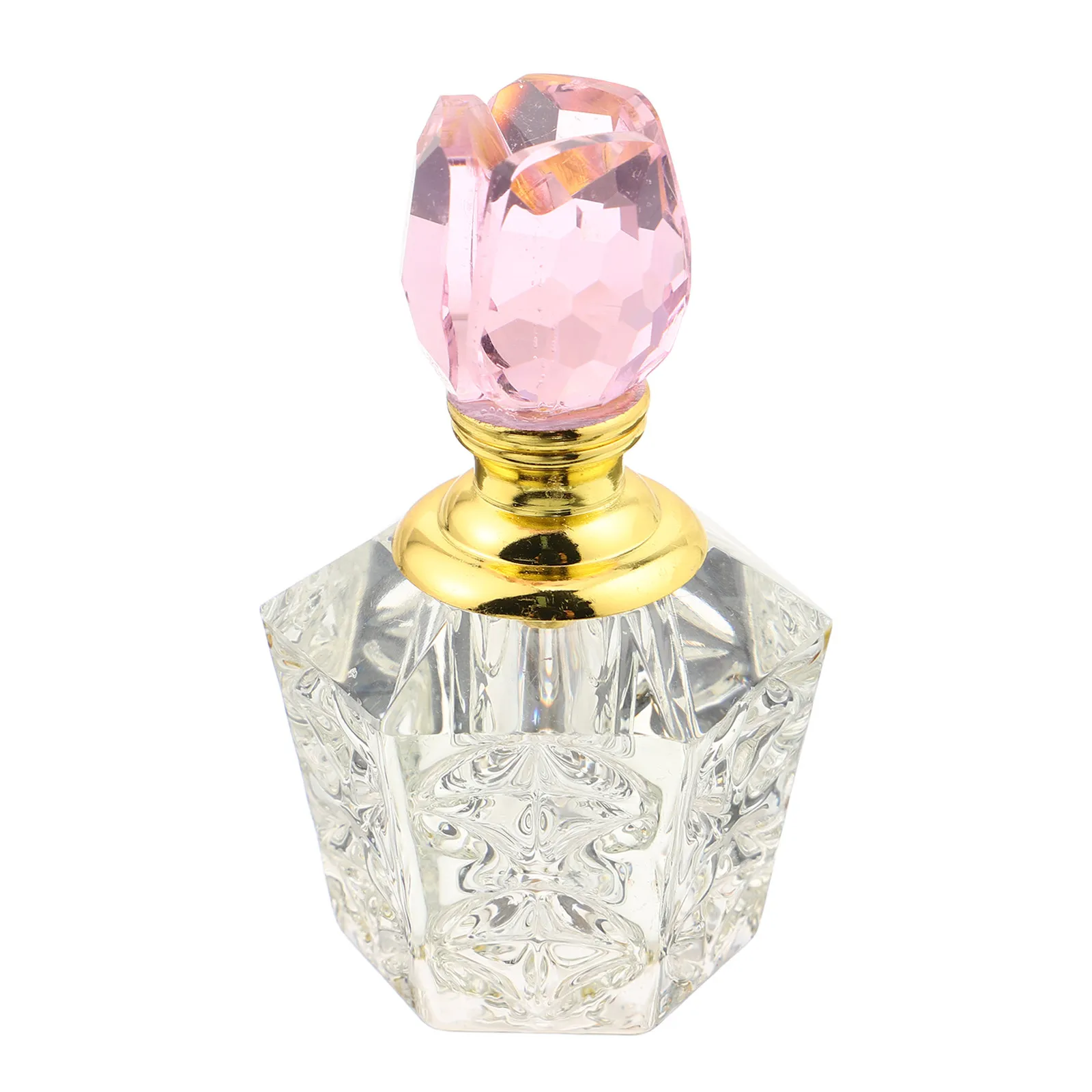 Transparent Crystal Glass Perfume Bottle Elegant Decorative Refillable Home Fragrance Spray Container Portable Clear Glass