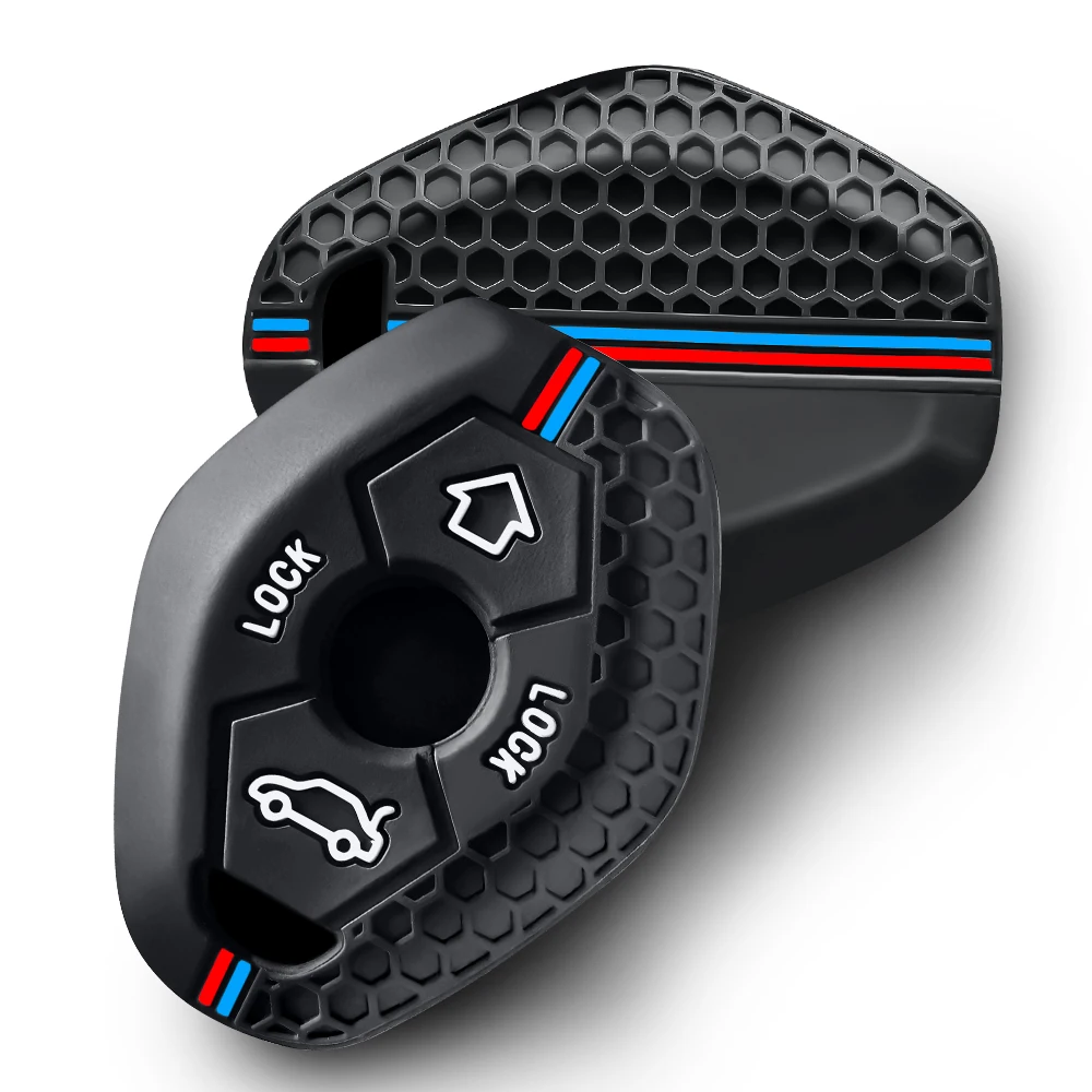 Image of Silikon Auto Schlüssel Fall Abdeckung Shell Für BMW X3 X5 Z3 Z4 3 5 7 SERIE E38 E39 E46 E83 1998-2005 Keyless Protector Fob Zubehör