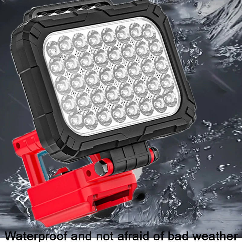 LED pracovní lampa pro Milwaukee 18V Li-ion baterie, příslušenství, svítilna, svítilna, lucerna, kempování, přenosné nouzové osvětlení - náhled 3