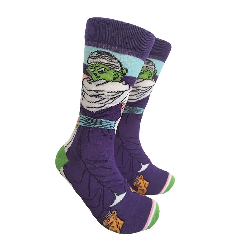 Calcetines largos de algodón con dibujos animados para hombre, medias de Dragon Ball Z, figura de Anime, Piccolo, Vegeta, maestro Roshi, Torankusu,