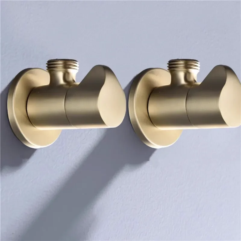 

Brushed Gold Angle Valve Brass Wall Mount Angle Valve for Toilet Universal Stop Water Triangle Valve for Faucet and Toilet