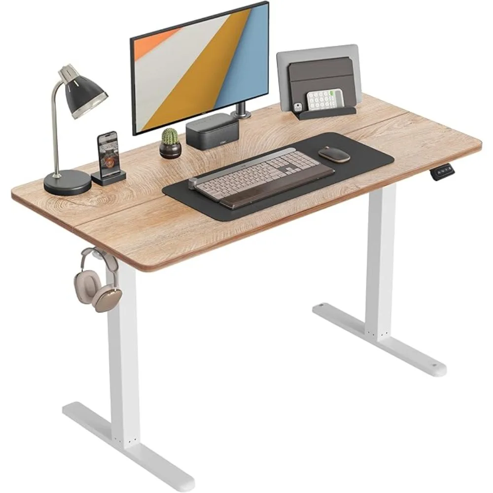 Height Adjustable Electric Standing Desk, Stand Up Table, Sit Stand Home Office Desk with Splice Board