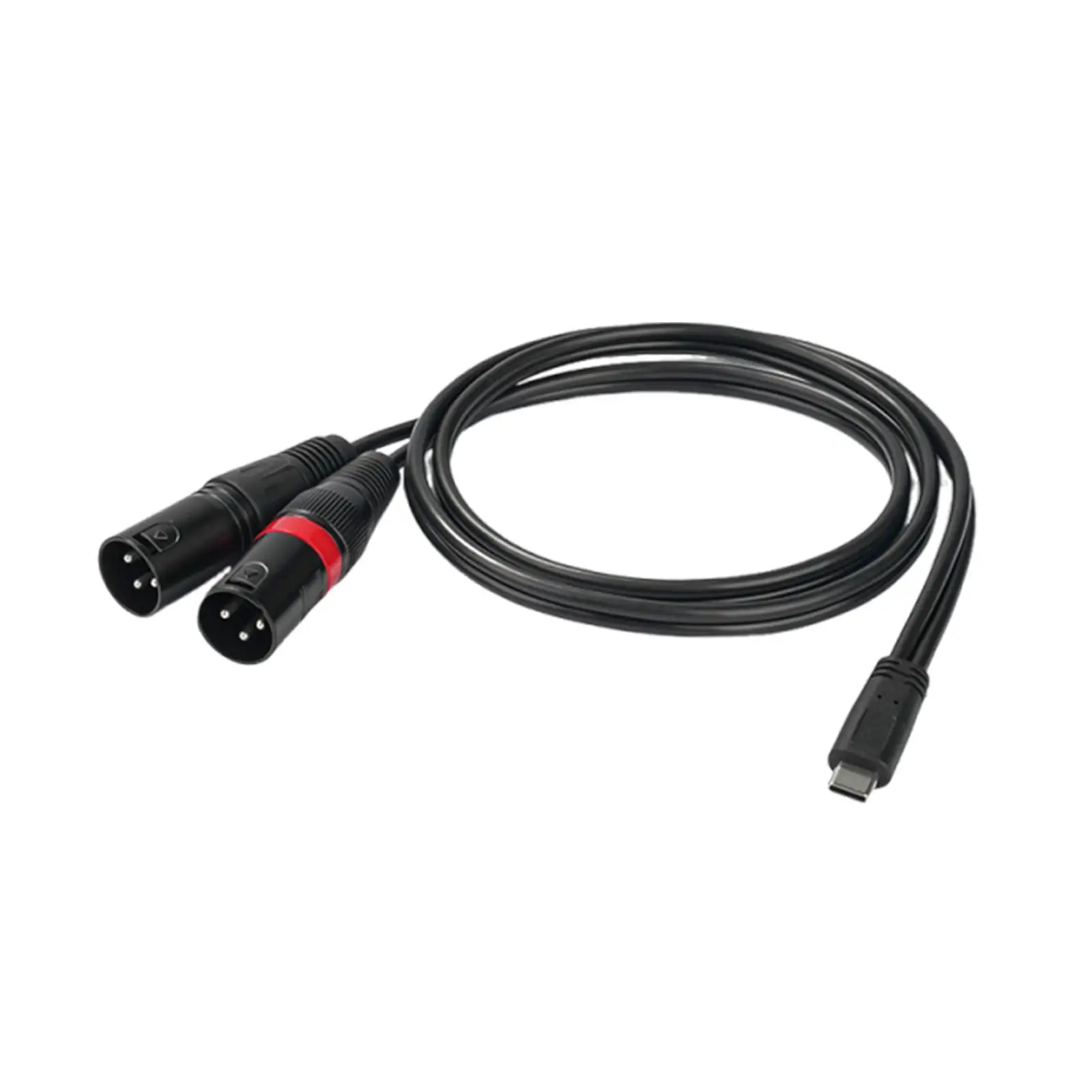 Cabo macho tipo C para 2 XLR resistente de 3 pinos para conectar smartphones e laptops