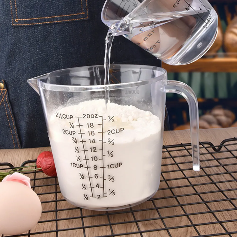 Plastic Measuring Cup Set 20 Piece Transparent Graduated Cups for Kitchen Baking Cooking Hair Dye Mixing