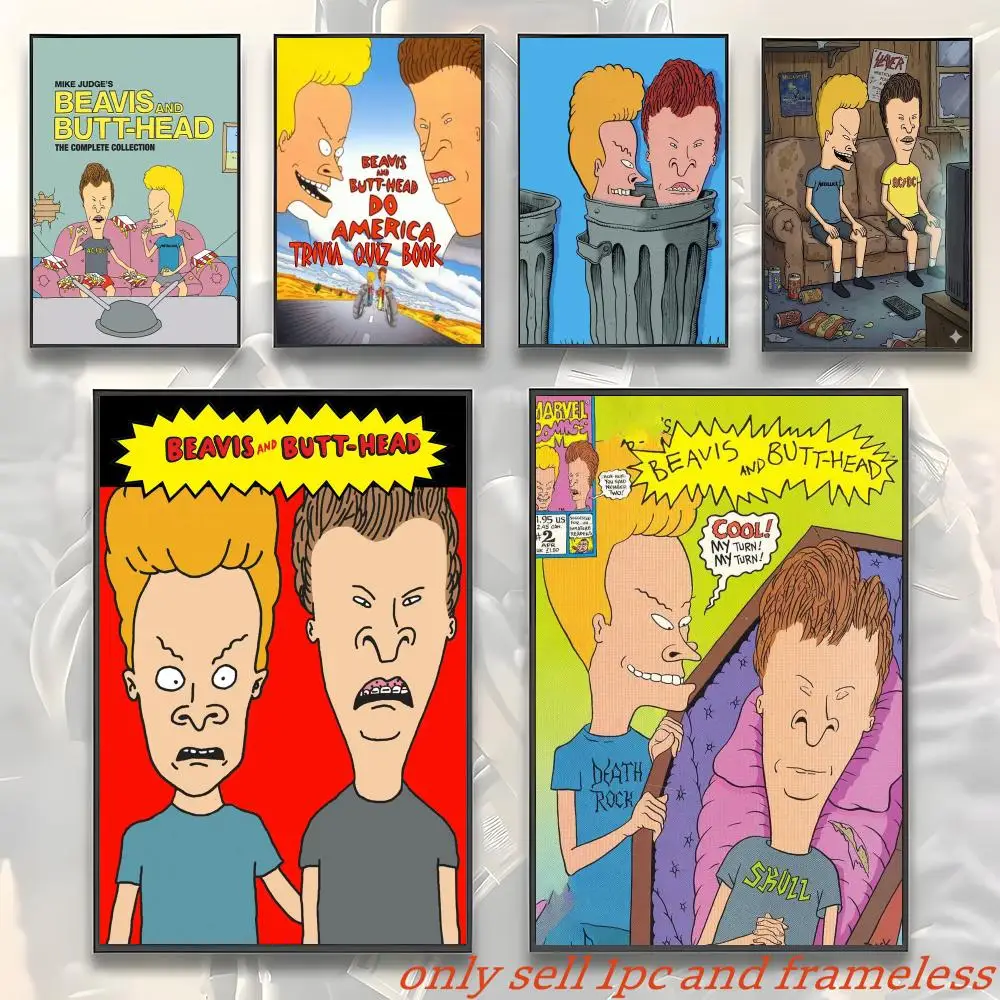 Beavis And Butthead Animation Art Poster Gift with prints Home bedroom living room decoration promotion and display