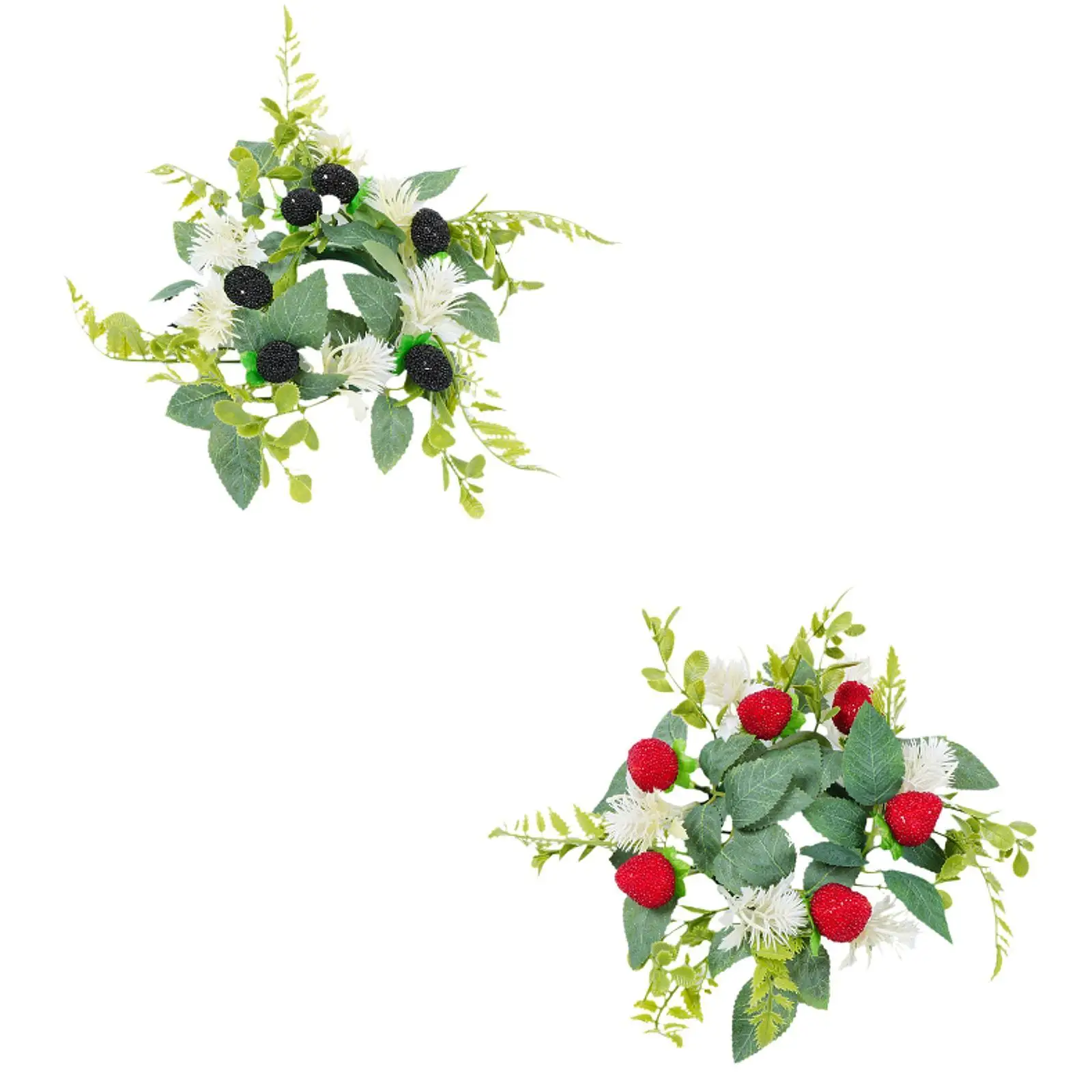 Floral Candle Ring Wreath Accessories Tea Light Holder Lightweight Ornament for Bedroom Farmhouse Wedding Kitchen Layout Props