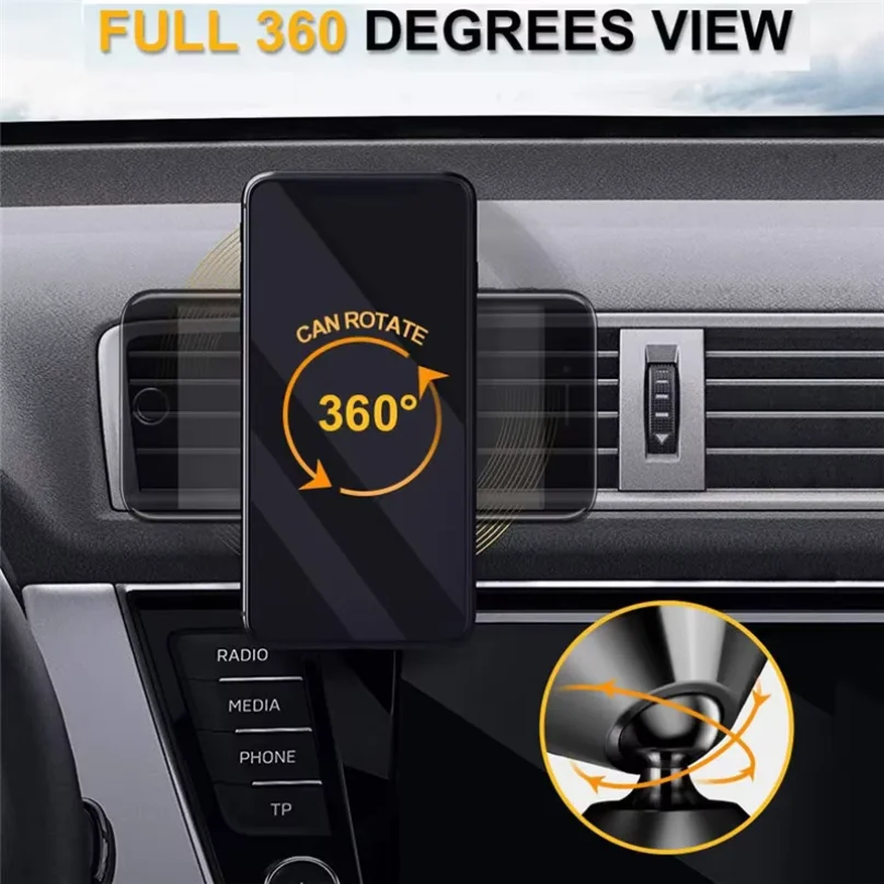 Magnetic Phone Holder For Car Vent - Support magnétique pour téléphone portable, fixation