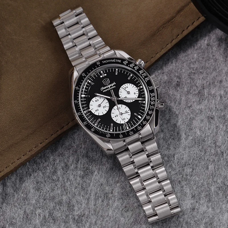 Watchdives WD1863 Quartz Watch 39Mm New Panda VK63 Multifunctional