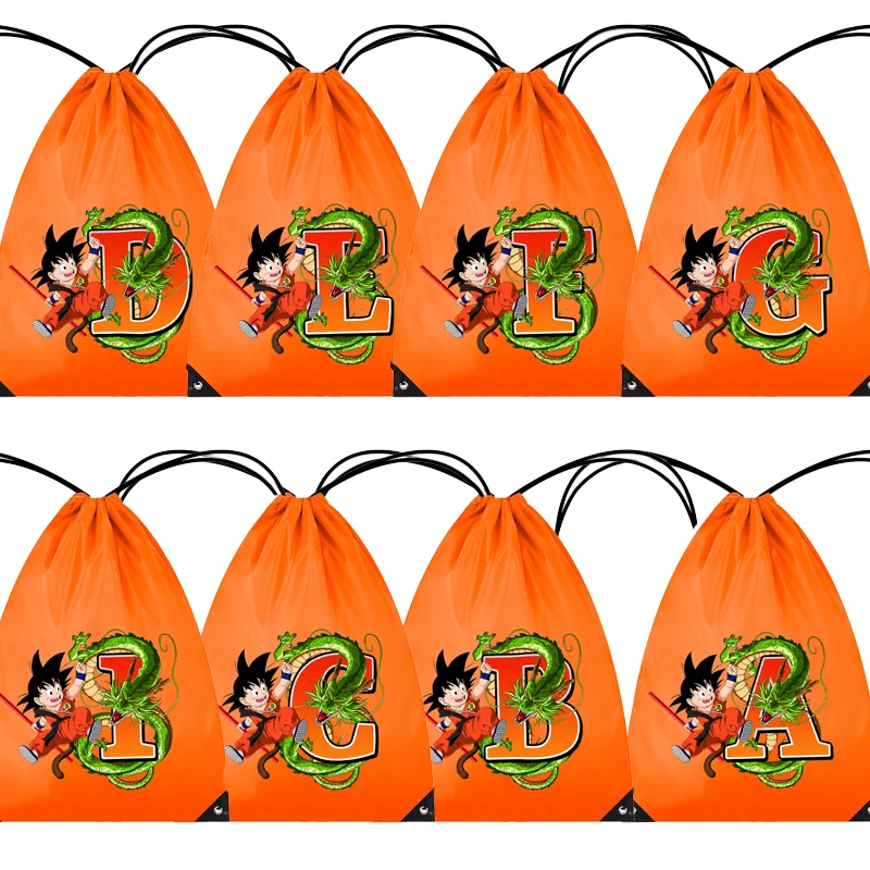

Dragon Ball Drawstring Bag Boys Goku A-Z Letter Sport String Pocket Swimming Pool Clothes Shoes Storage Waterproof Backpack Gift
