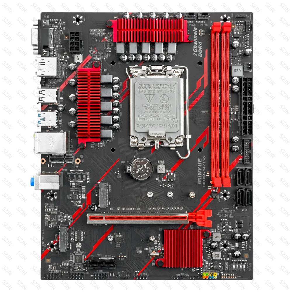 اللوحة الأم JGINYUE H610M LGA1700 تدعم 12/13/14th I3/I5/I7/I9 DDR4 XMP ثنائي القناة 2 * NVME H610M-اللوحة الأم للألعاب