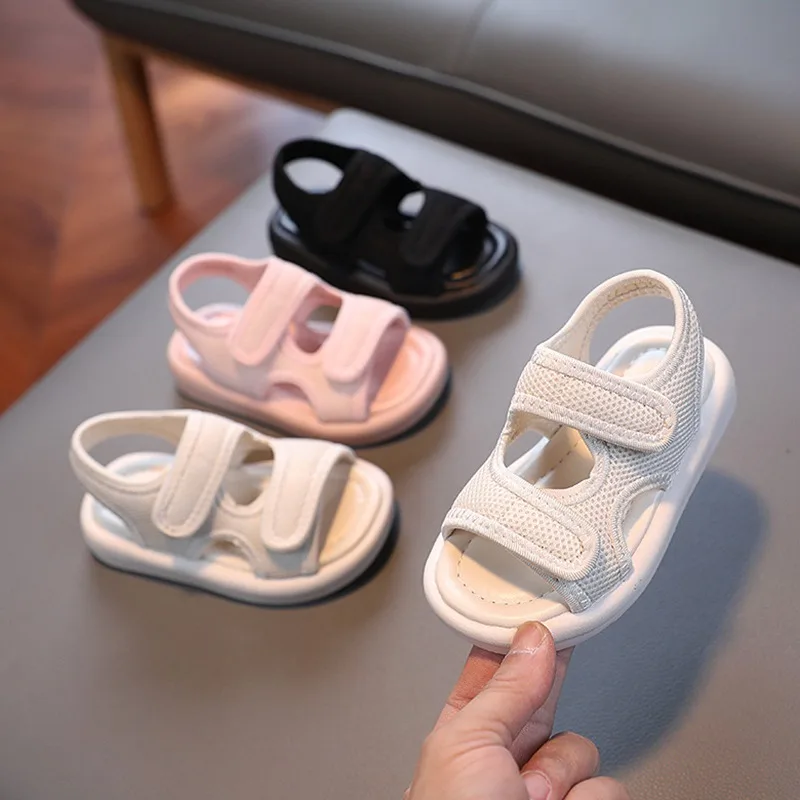 Anti-slip Summer Baby Shoes Fashion Boy Girl Sandals Kid Prewalker Newborn Soft Sole Crib Shoes Toddler Beach Sandals 21-30 Size