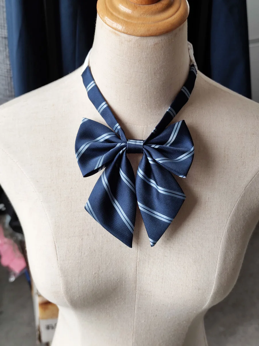 Tie, collar, college style striped bow set, accessories, free to wear Japanese school uniform, shirt accessories trend