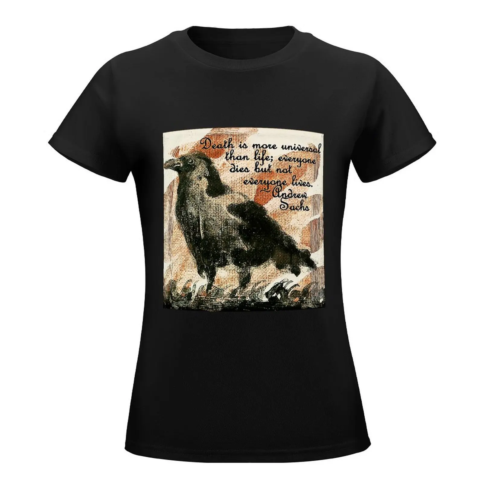 Death Crow - Quotes T-Shirt summer top customizeds black t shirts for Women