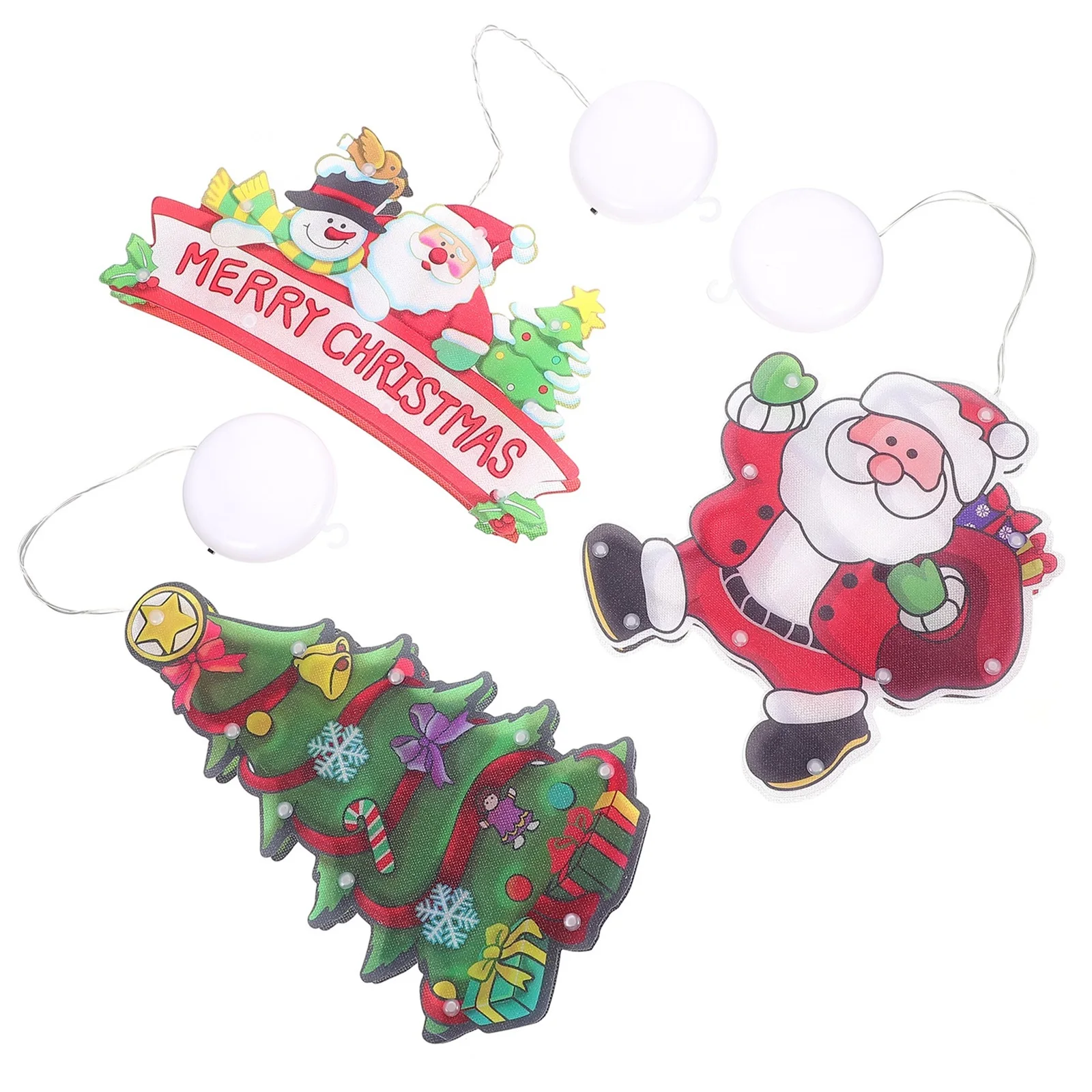 

3Pcs Christmas Suction Light Decorative Xmas Sucker Lamp Holiday Window Hanging Light Party Scene Xmas Decor Suction Lamp