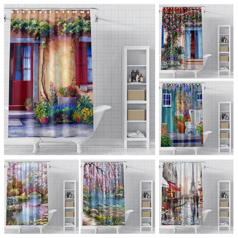 home shower curtains for bathroom Oil painting style waterproof fabric bathroom Curtains modern shower curtain 180x200 240x200