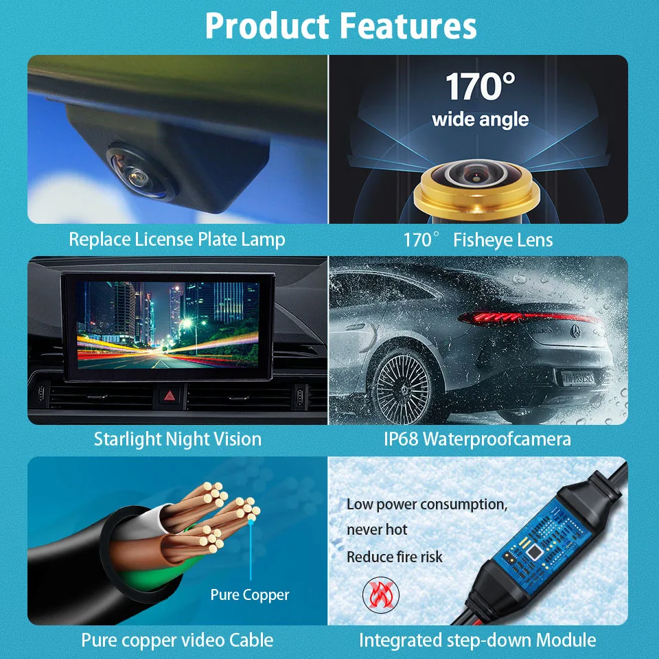 170° HD 1080P Trunk Handle Switch Rear View Camera For BMW 5 Series 3 Series F10 F11 F30 F31 F32 X3 F25 X4 F26 X5 F15 F46 X1 F48 - view 5